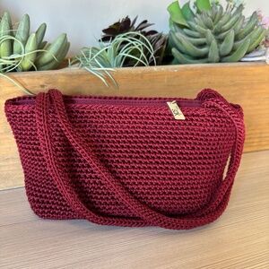 The Sak Crochet Dark Berry Small  Purse